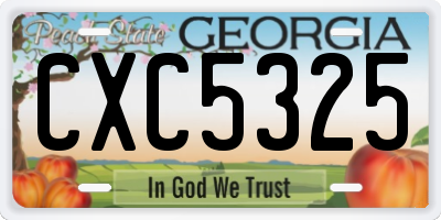 GA license plate CXC5325
