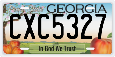 GA license plate CXC5327