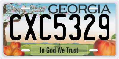 GA license plate CXC5329