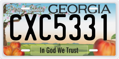 GA license plate CXC5331