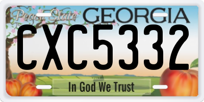 GA license plate CXC5332