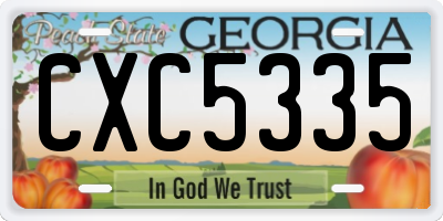 GA license plate CXC5335