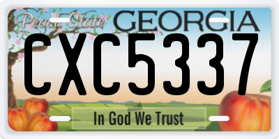 GA license plate CXC5337