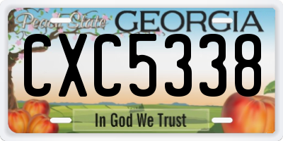 GA license plate CXC5338