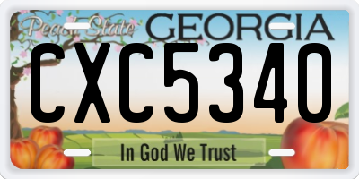 GA license plate CXC5340
