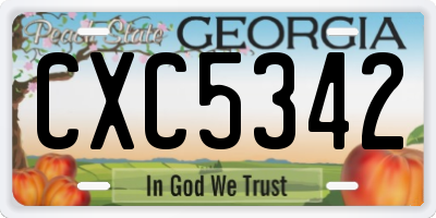GA license plate CXC5342