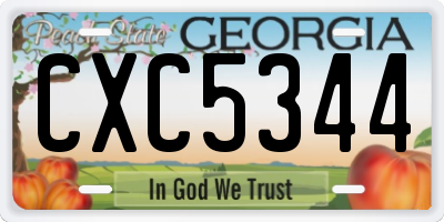 GA license plate CXC5344