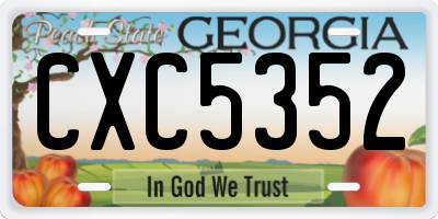 GA license plate CXC5352