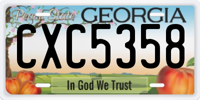 GA license plate CXC5358