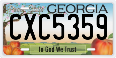 GA license plate CXC5359