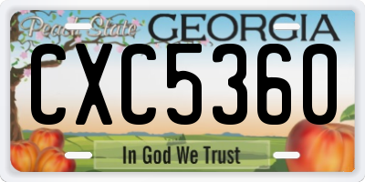 GA license plate CXC5360