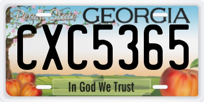 GA license plate CXC5365