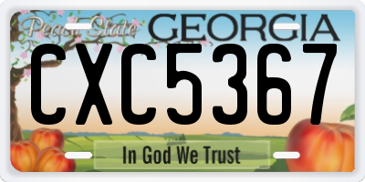 GA license plate CXC5367