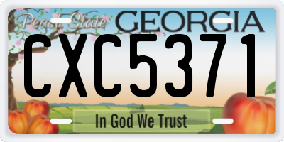 GA license plate CXC5371