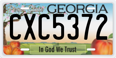 GA license plate CXC5372