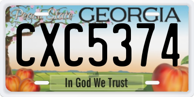 GA license plate CXC5374