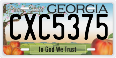 GA license plate CXC5375