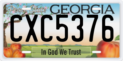 GA license plate CXC5376