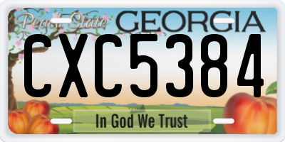GA license plate CXC5384
