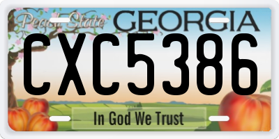GA license plate CXC5386