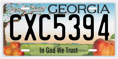 GA license plate CXC5394