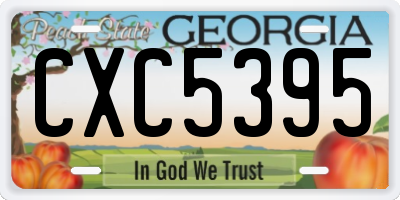 GA license plate CXC5395