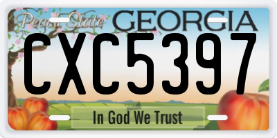 GA license plate CXC5397