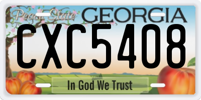 GA license plate CXC5408