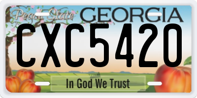 GA license plate CXC5420