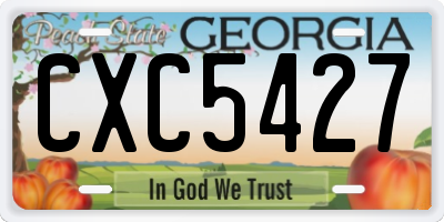 GA license plate CXC5427