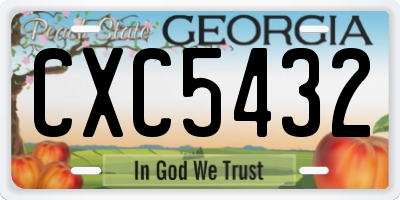 GA license plate CXC5432