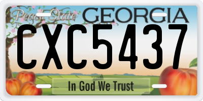 GA license plate CXC5437