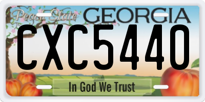 GA license plate CXC5440