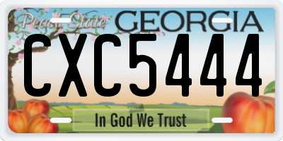 GA license plate CXC5444