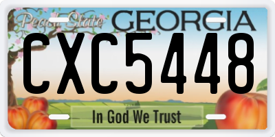 GA license plate CXC5448