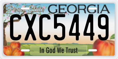 GA license plate CXC5449