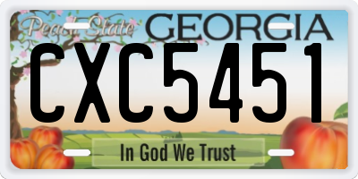 GA license plate CXC5451