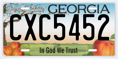 GA license plate CXC5452