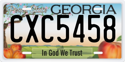 GA license plate CXC5458