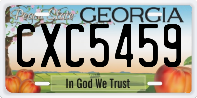 GA license plate CXC5459
