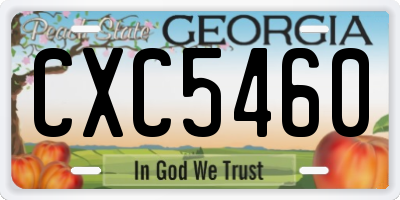 GA license plate CXC5460