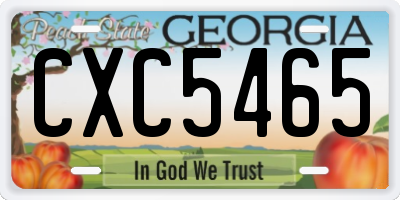 GA license plate CXC5465