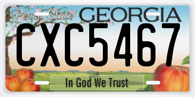 GA license plate CXC5467