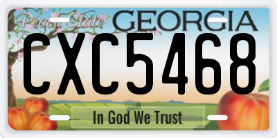 GA license plate CXC5468
