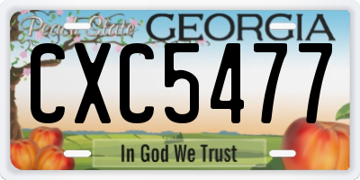 GA license plate CXC5477