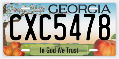GA license plate CXC5478