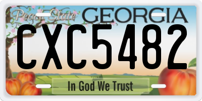 GA license plate CXC5482