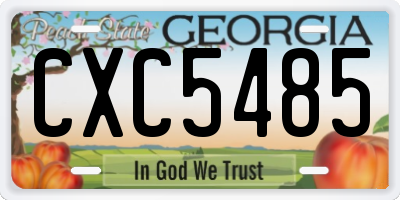 GA license plate CXC5485