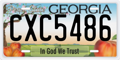GA license plate CXC5486