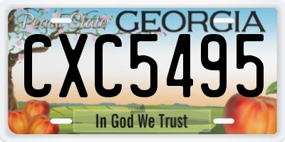 GA license plate CXC5495